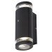 Forum Zink Helix Outdoor Up & Down Wall Light with Photocell - Black