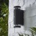 Forum Zink Helix Outdoor Up & Down Wall Light with Photocell - Black