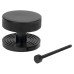 From The Anvil Brompton Round Knurled Centre Door Knob on Beehive Rose - 90mm Rose - Black