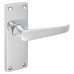 Exel Polished Chrome Victorian Straight Latch Door Handle - Short Plate - 118 x 42mm