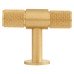 Carlisle Brass 13mm Knurled T-Bar Cabinet Knob - 50 x 40mm - Satin Brass