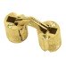Concealed Rounded Cabinet Hinge - 37 x 15 x 14mm - Polished Brass - Pair