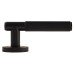 Exel Matt Black Lines Door Handles on Round Rose - Nova Range 