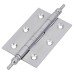 Finial Washered Butt Door Hinge - 75 x 50 x 2mm - Satin Chrome - Pair