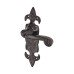 Elan Metalized Antique Black Iron Latch Door Handle - Fleur de Lys Range - 210 x 55mm