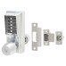 dormakaba Unican 1000-2 1021 Heavy Duty Push Button Code Lock and Latch & Key Override - Sat Chrome