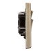 Knightsbridge 45A Square Edge DP Cooker Switch & 13A Socket & Neons - Antique Brass & Black Insert