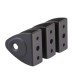 Designer Toilet Cubicle Wall Bracket - 12-13mm Panels - Black Textured - Pack of 3