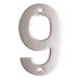 Exel 100mm Screw Fix Door Numeral - 9 - Satin Stainless Steel