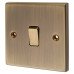 Knightsbridge 10AX 1 Gang 2 Way Light Switch - Antique Brass