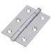Performance Brass Washered Butt Door Hinge - 75 x 50 x 2.5mm - Satin Chrome - Pair