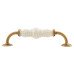 Hampstead 24mm Porcelain Crackle D-Bar Cabinet Pull Handle - 128mm Centres - Antique Brass