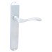 Hampstead Satin Chrome Latch Door Handle - Long Plate - Altea Range - 240 x 41mm