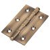 Performance Washered Butt Door Hinge - 75 x 50 x 2.5mm - Antique Brass - Pair