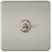 Knightsbridge 10AX 1 Gang 2 Way Screwless Flat Plate Toggle Light Switch - Brushed Chrome