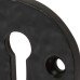 Olde Forge Traditional Round Escutcheon - 43mm Diameter - Keyhole - Antique Black Iron