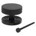 From The Anvil Brompton Round Knurled Centre Door Knob on Beehive Rose - 90mm Rose - Matt Black