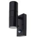 Exel LED Outdoor Up & Down Wall Light with PIR - IP44 - Black
