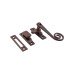 Hampstead Open Curl Mortice & Hook Plate Casement Window Fastener - Reversible - Soft Antique Bronze