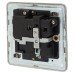 Knightsbridge 13A 1 Gang Screwless Flat Plate Switched DP Socket - Smoked Bronze/Black Inserts