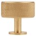 Carlisle Brass Knurled Radio Round Cabinet Knob - 35mm Diameter - Satin Brass