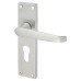 Exel Satin Chrome Victorian Straight Euro Lock Door Handle - 155 x 42mm