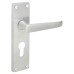 Exel Satin Chrome Victorian Straight Euro Lock Door Handle - 155 x 42mm