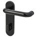 Hoppe AR600/25 Ebony Black Nylon Steel Core Safety Bathroom Door Handle - 78mm c/c - Paris Range