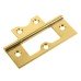 Flush Door Hinge - 75 x 46 x 1.7mm - Polished Brass - Pair