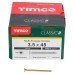 TIMCO Classic Pozi Countersunk Wood Screws - 3.5 x 45mm - Yellow Zinc - Pack of 200