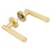 Exel Satin Brass Lines Door Handles on Round Rose - Nova Range Exel Satin Brass Lines Door Handles on Round Rose - Nova Range