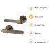 Hampstead Antique Brass Lines Door Handles on Round Rose - Eva Range 