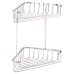 Croydex Wirework Medium Corner Shower Basket - Two Tier - 320 x 250 x 150mm - Mild Steel