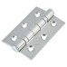 Twin Ball Bearing Grade 7 Butt Fire Door Hinge - 76 x 51 x 2mm - Polished Chrome - Pair