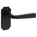 Olde Forge Smooth Black Latch Door - Short Plate - York Range - 102 x 48mm