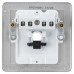 Knightsbridge 20A Flat Plate Flex Outlet Plate - Brushed Chrome