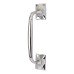 Traditional Heavy Cast Offset Door Pull Handle - Screw Fix - 250mm Centres - Polished Chrome