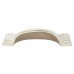From The Anvil Hammered Art Deco Cabinet Cup Handle - 84mm Centres - Polished Nickel