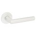 Urfic Satin Aluminium Door Handles on Round Rose - Easy Click Titan Range 