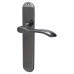 Hampstead Black Nickel Latch Door Handle - Long Plate - Altea Range - 240 x 40mm
