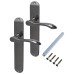 Hampstead Black Nickel Latch Door Handle - Long Plate - Altea Range - 240 x 40mm