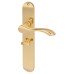 Hampstead Polished Brass Bathroom Door Handle - Long Plate - Altea Range - 240 x 41mm