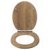 Croydex Ontario Flexi-Fix Soft Close Wooden Toilet Seat with Chrome Hinges - Teak