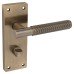 Exel Antique Brass Reeded Bathroom Door Handle - Lily Range - 155 x 55mm
