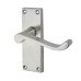 Exel Satin Chrome Budget Scroll Latch Door Handle - Short Plate - Mia Range - 114 x 42mm