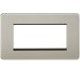 Knightsbridge 2 Gang 4 Module Euro Screwless Faceplate - Brushed Chrome