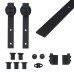 FVG Barn Strap Sliding Door Gear Kit - Face Mounted - 2000mm Track - 120kg Max Door Weight - Black