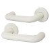 Hoppe AR600/20 Diamond White Nylon Steel Core Safety Door Handle on Rose - Paris Range 