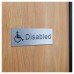 Exel Disabled Toilet Door Sign - 300 x 100mm - Brushed Silver Plastic