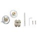 Jigtech Polished Stainless Steel Knurled Door Handles on Round Slim Rose - Schema Modell Range 
